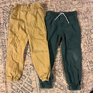 Kids Joggers - Tan and Green
